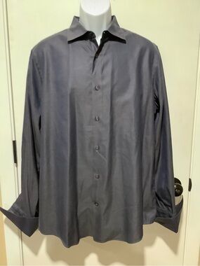 Banana Republic Men's Long-Sleeve Dress Shirt in Charcoal Gray